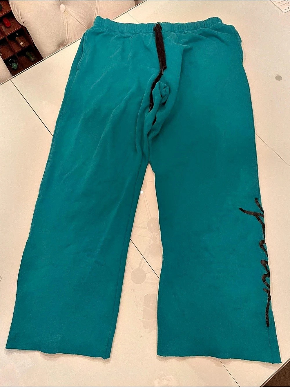 PINK Fleece sweatpants in teal XL